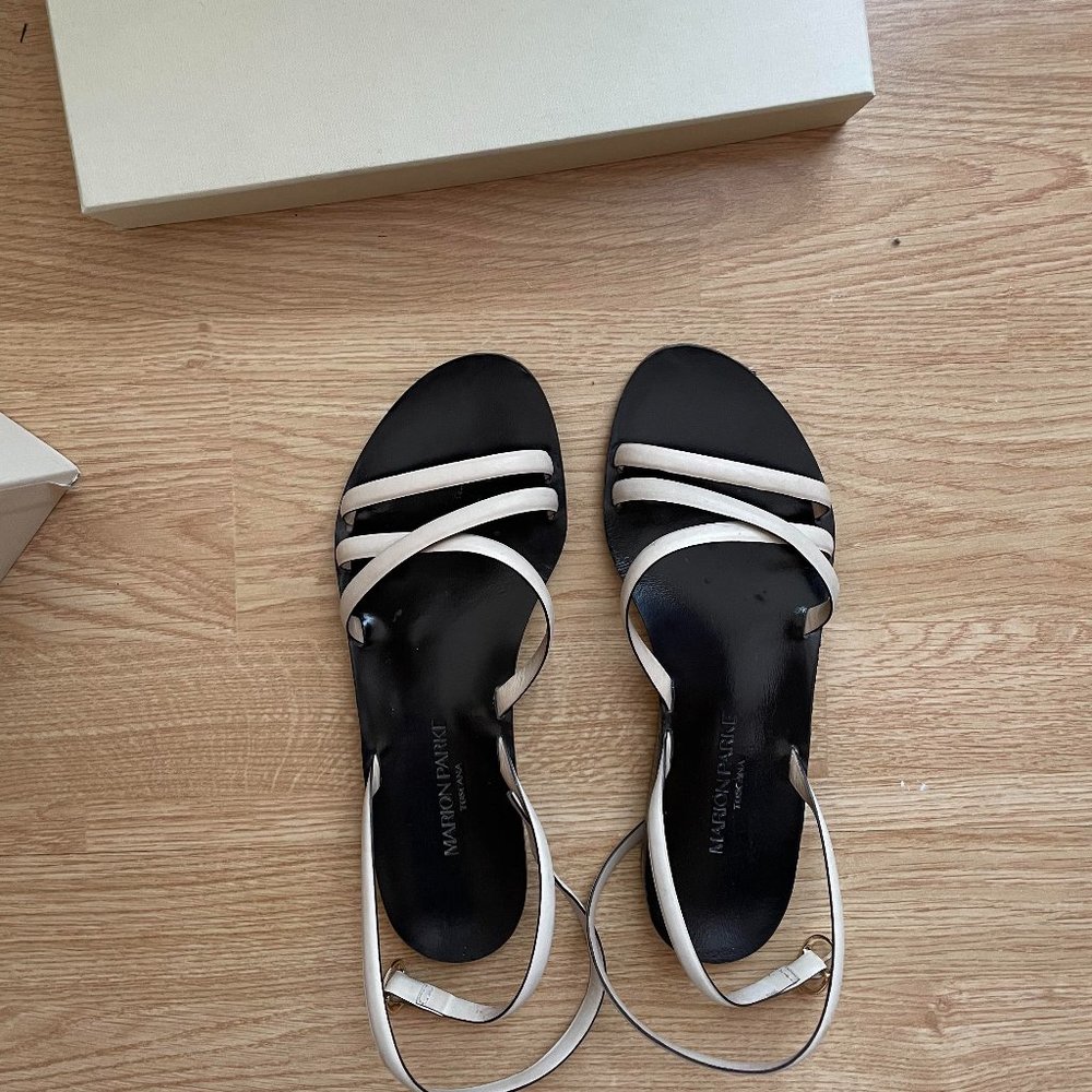 White leather strappy sandal - Marion Parke